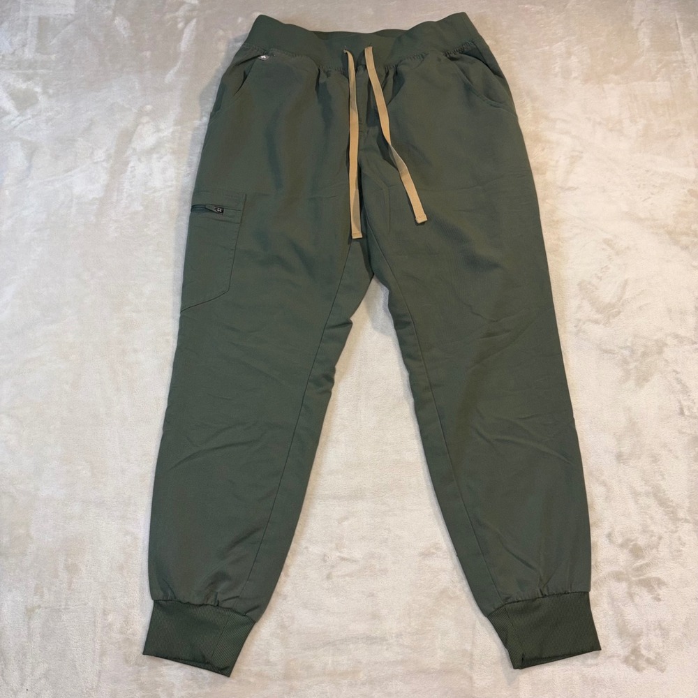 FIGS Zamora Jogger Scrub Pants Olive Green Women Small Yoga Waistband 1000208